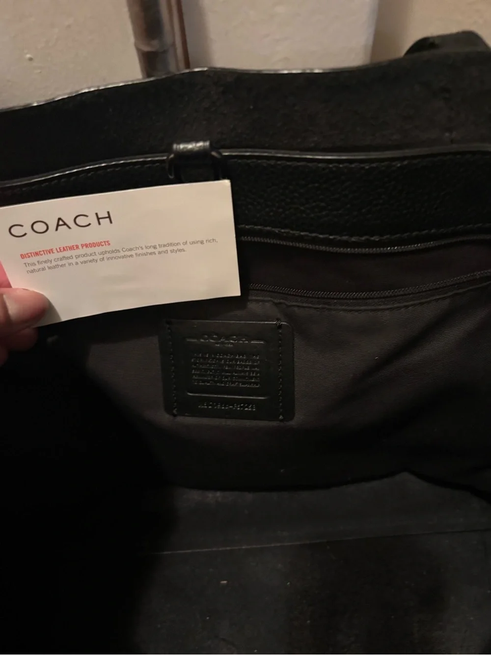 Coach Black Pebbled Leather Tote Bag
